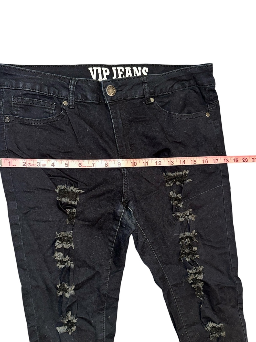 VIP Women Black Ripped Skinny Jeans - Picture 7 of 12